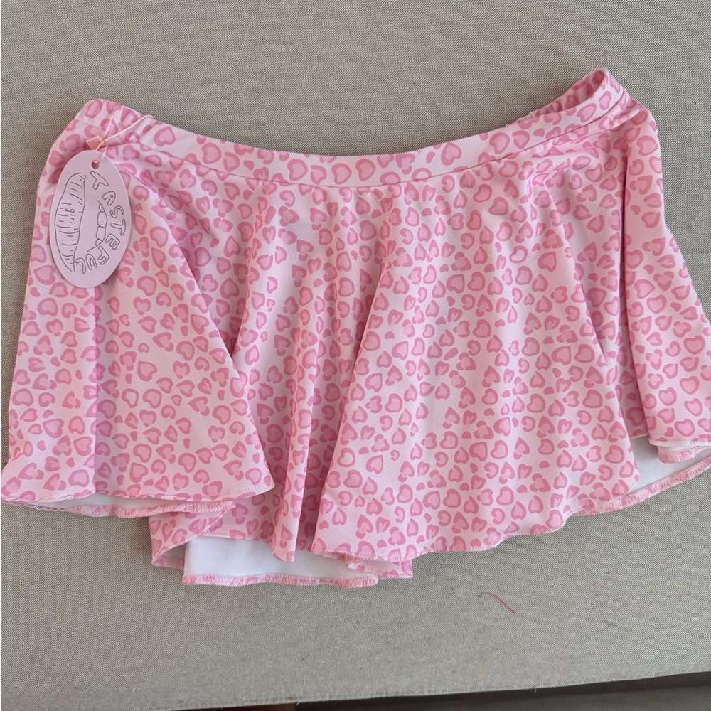 Pink cheetah print circle skirt